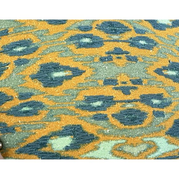 Woven Jute Turquoise Mustard Throw Pillow NWT Southern Living 22" Sq Tasseled - Picture 3 of 10